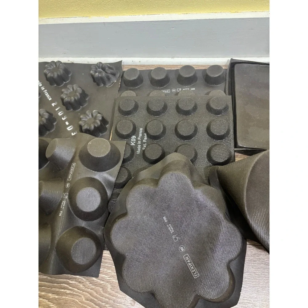 Demarle Flexipan Silicone Baking Molds Set 9pc France Professional Pastry Black